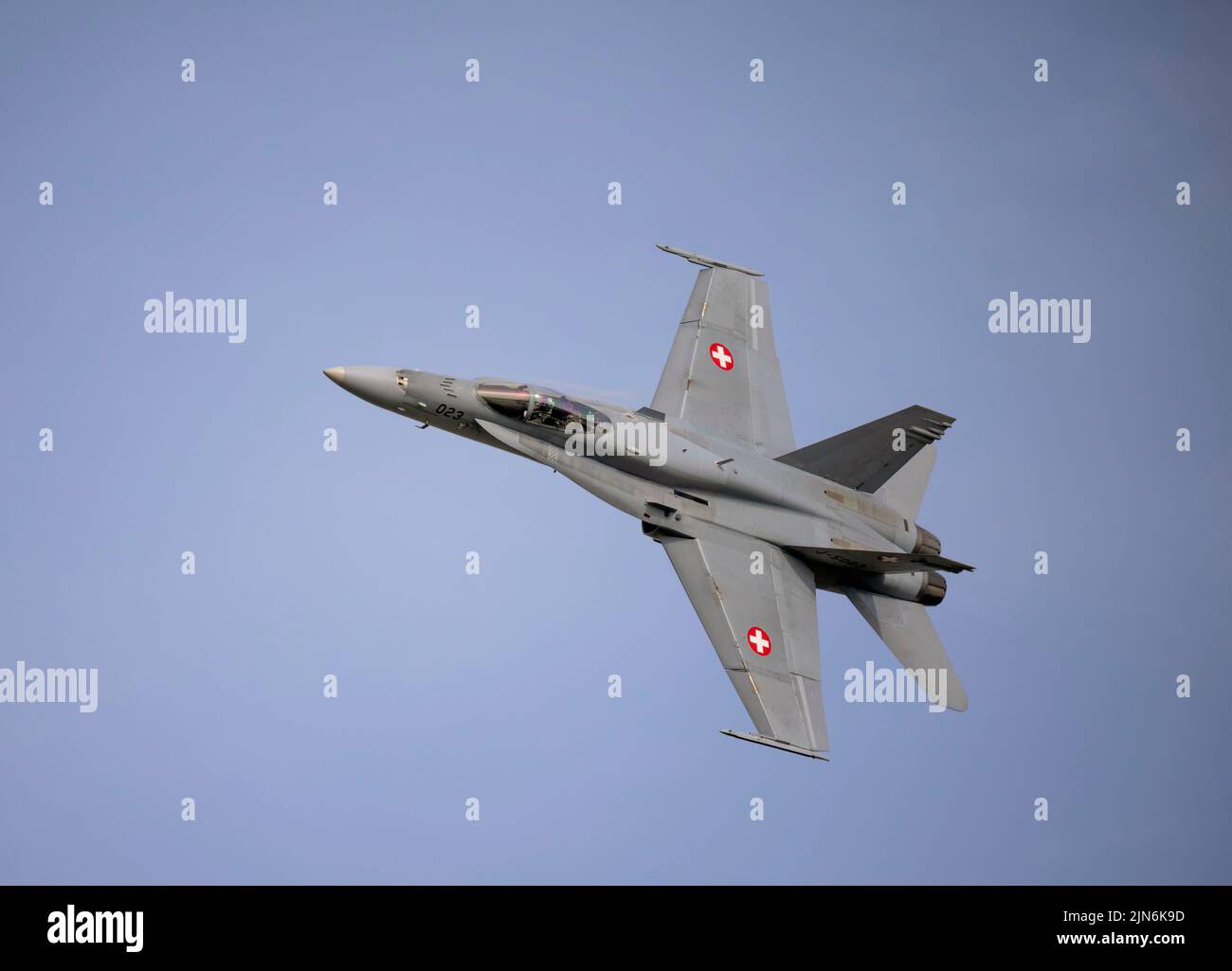 Swiss Air Force McDonnell Douglas F/A-18C Hornet al Royal International Air Tattoo Foto Stock