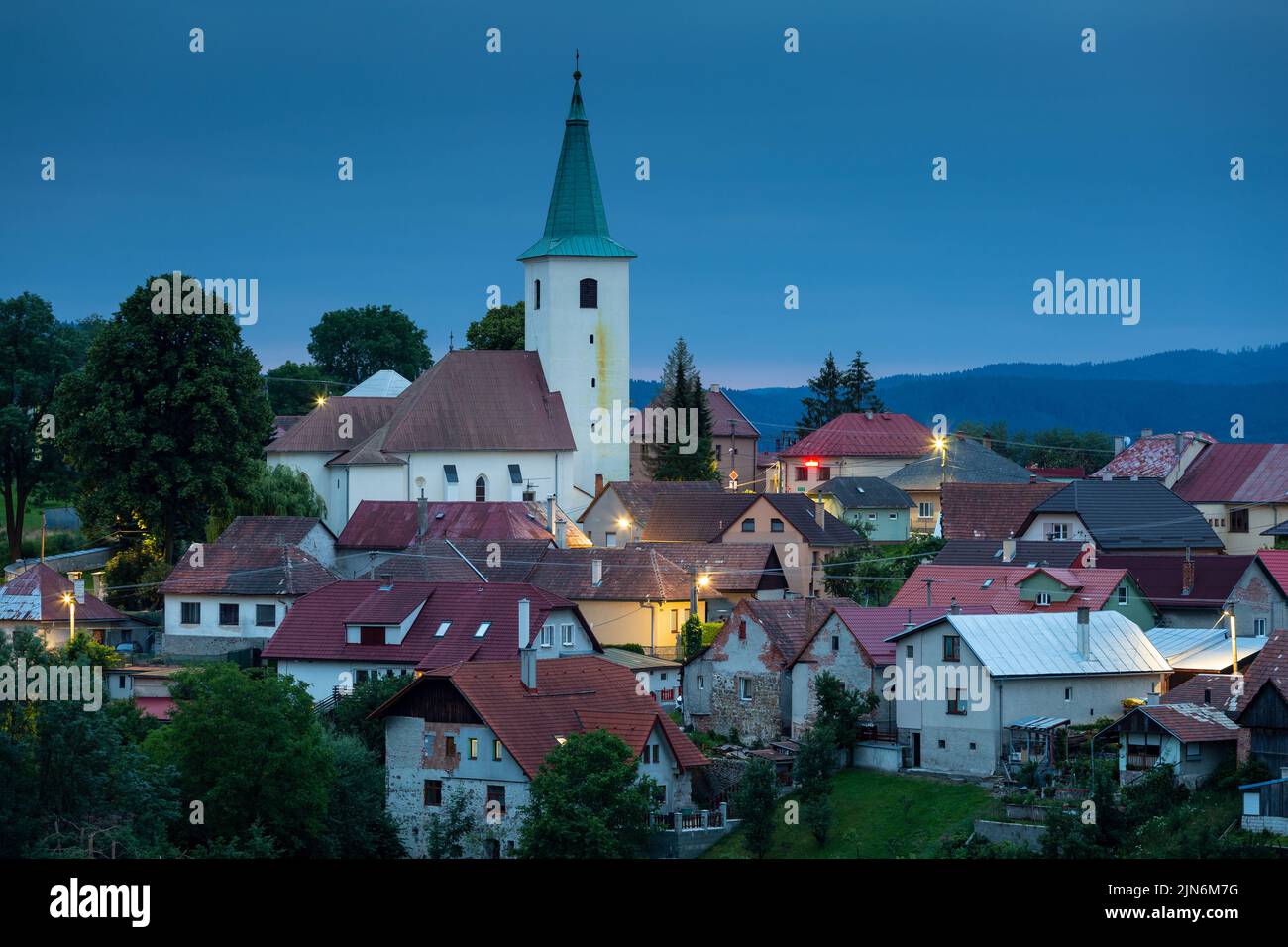 Horna Stubna villaggio nella regione Turiec, Slovacchia. Foto Stock