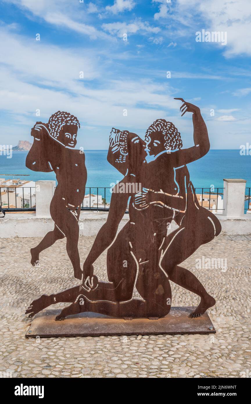 Mirador del Portal Viejo punto di vista nel centro storico di Altea, Alicante Spagna Foto Stock