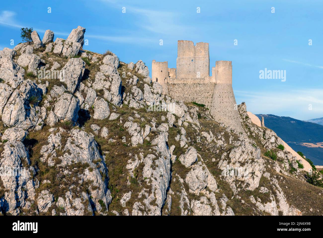 Rocca Calascio, l'Aquila, Abruzzo, Italia Foto Stock