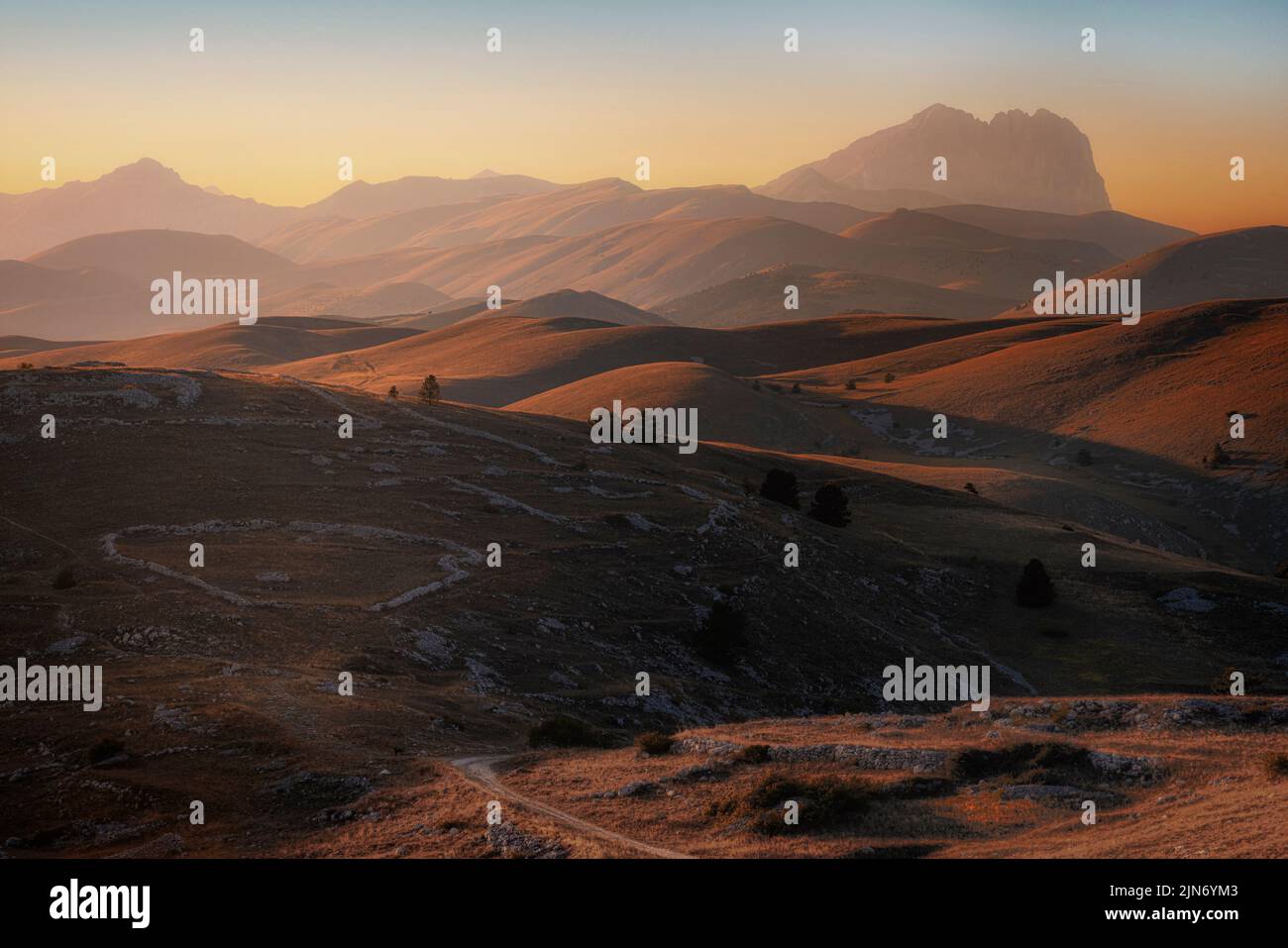 Rocca Calascio, l'Aquila, Abruzzo, Italia Foto Stock