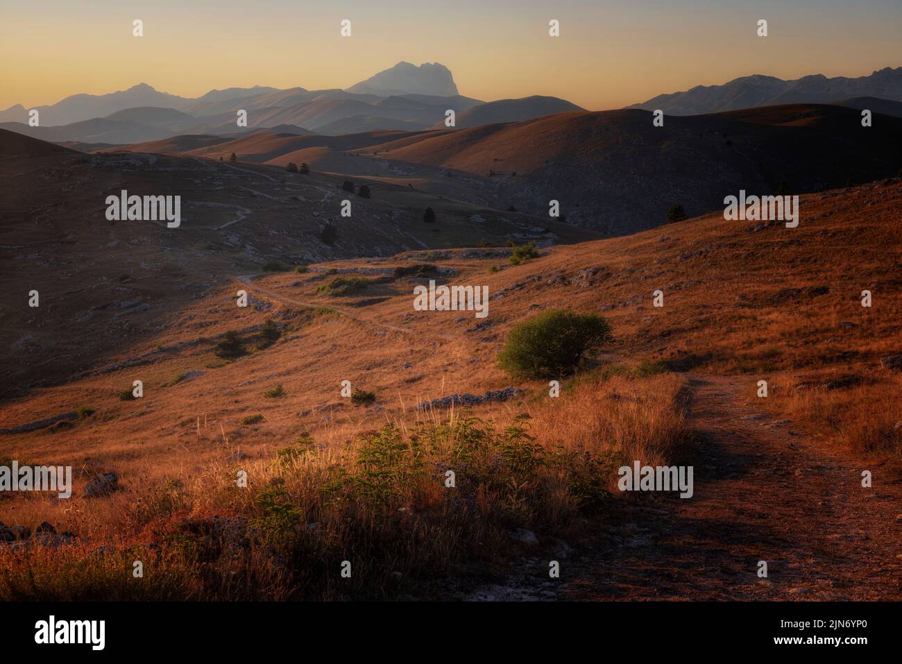 Rocca Calascio, l'Aquila, Abruzzo, Italia Foto Stock