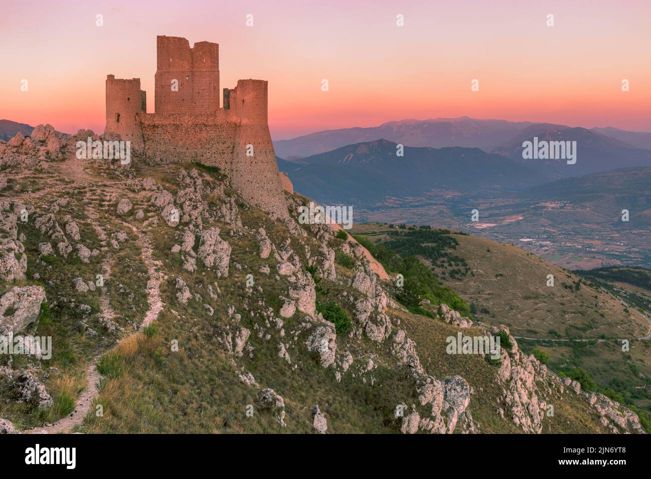 Rocca Calascio, l'Aquila, Abruzzo, Italia Foto Stock