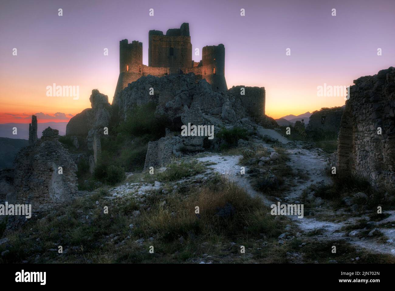 Rocca Calascio, l'Aquila, Abruzzo, Italia Foto Stock