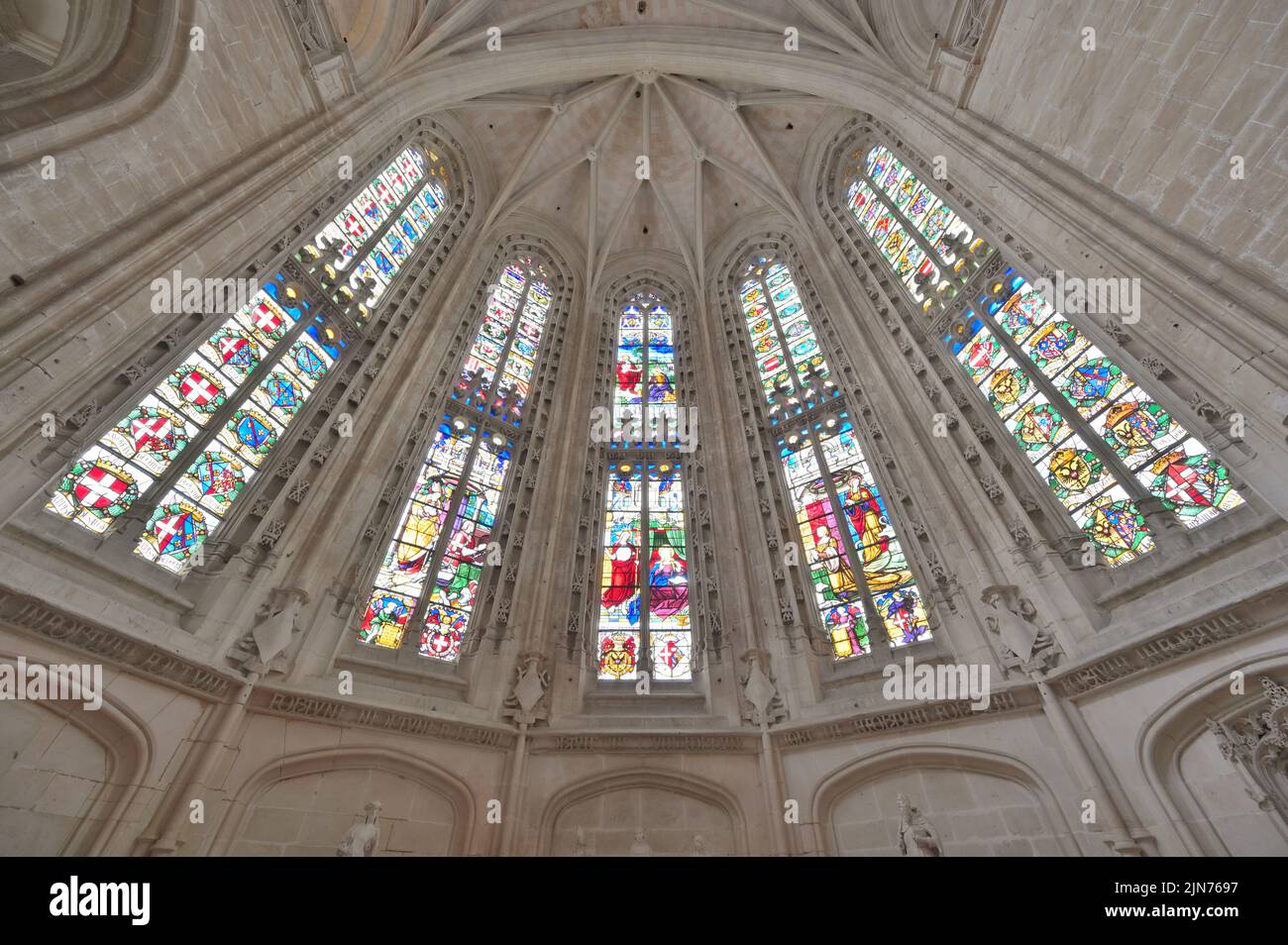 Lo splendido monastero reale di Brou, Bourg-en-Bresse FR Foto Stock