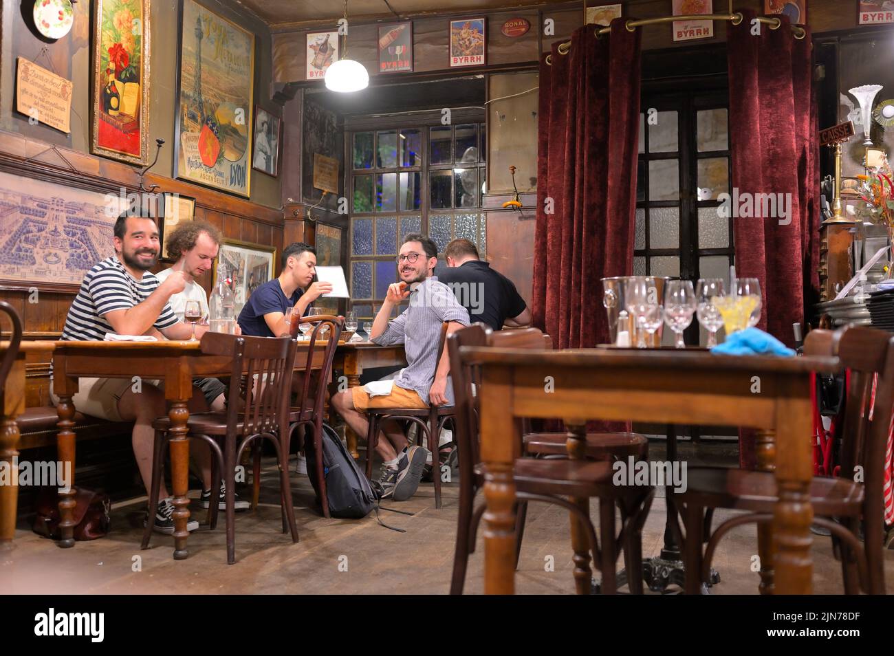 Comptoir Chez Abel - il più antico ristorante certificato Bouchon in città, Lione FR Foto Stock