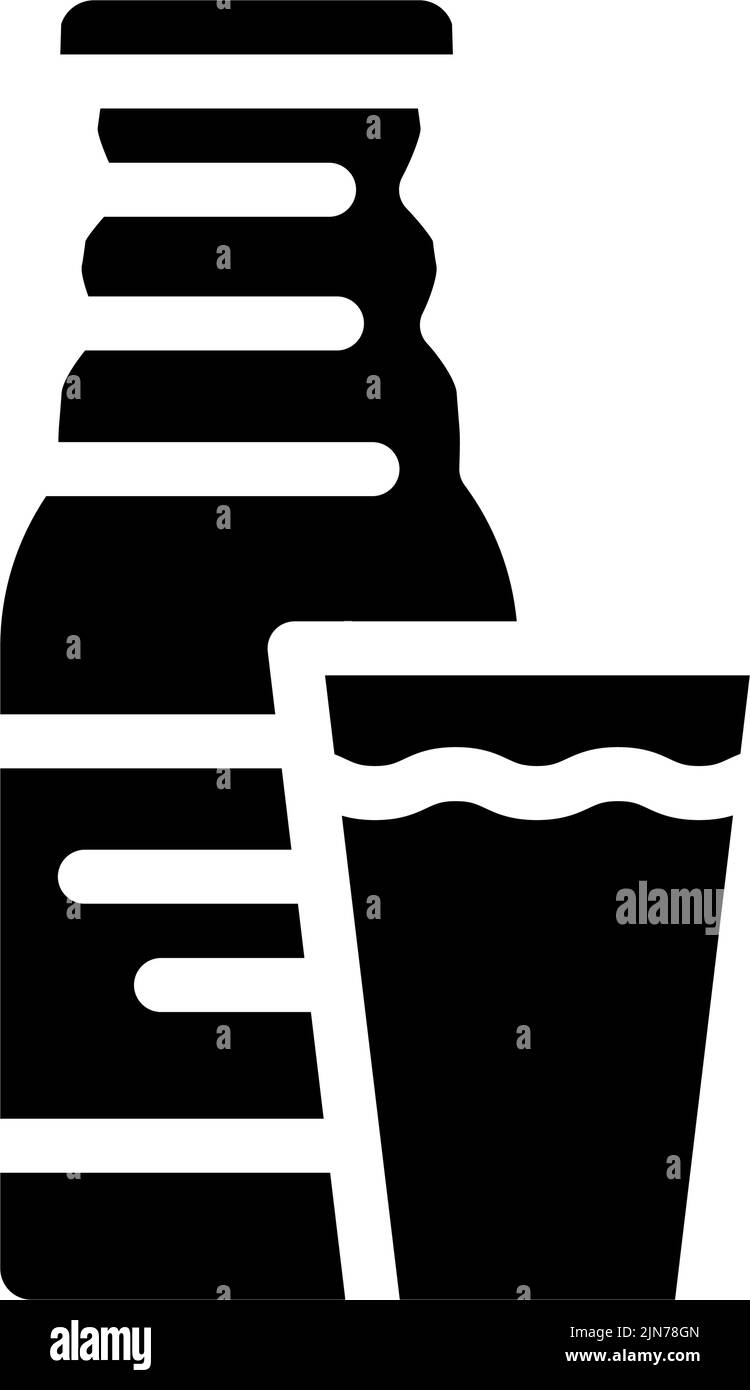 illustrazione del vettore dell'icona del glyph del succo di cavolo organico Illustrazione Vettoriale