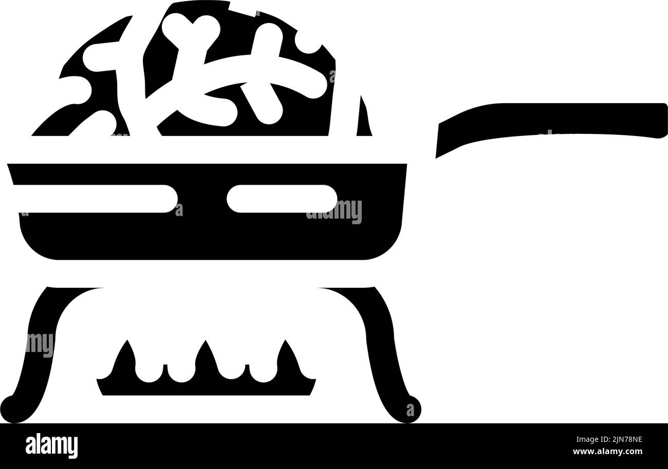 illustrazione del vettore dell'icona del glifo di cavolo fritto Illustrazione Vettoriale