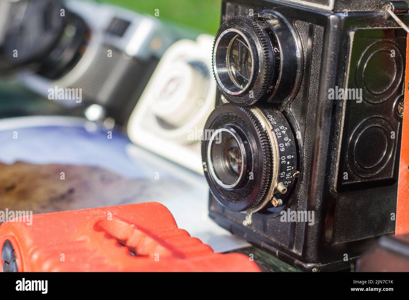 vecchie fotocamere Foto Stock