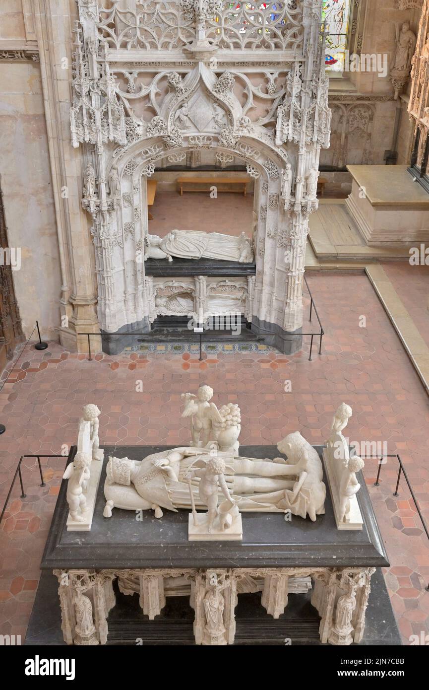 Lo splendido monastero reale di Brou, Bourg-en-Bresse FR Foto Stock