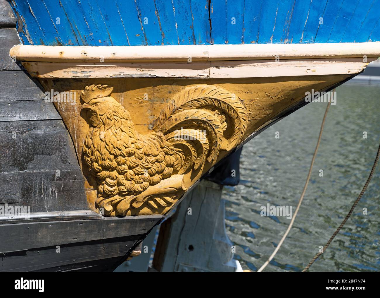 La Götheborg di Svezia, una replica della nave a vela svedese Indiaman Götheborg I. ormeggiata in banchine di Canary Wharf. Londra - 9th agosto 2022 Foto Stock