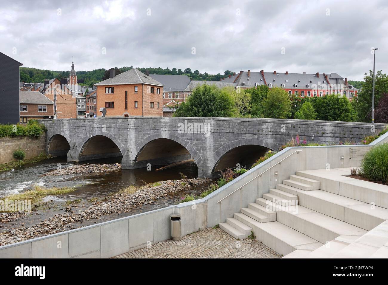 Ponte ristrutturato di Stavelot Foto Stock