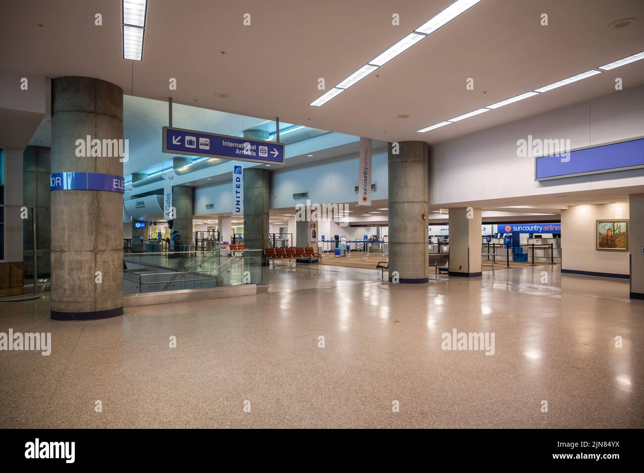 All'interno della lobby e dell'area d'attesa dell'Aeroporto Internazionale di Tucson. Foto Stock