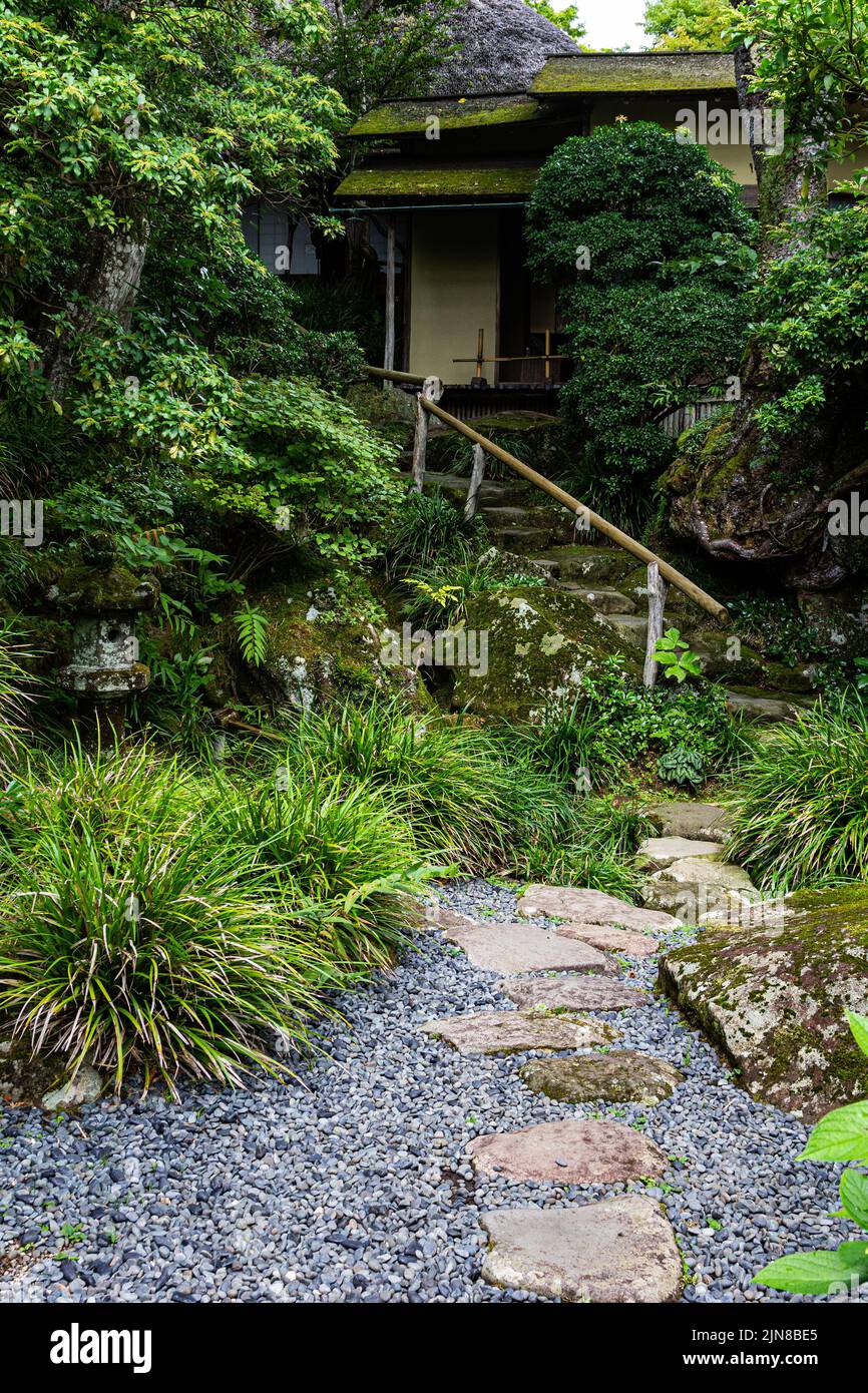 Hakuun-do Chaen Teahouse at Gora Park - Gora Park è un parco paesaggistico in stile occidentale situato sul ripido pendio sopra la stazione di Gora in Hakone National Foto Stock