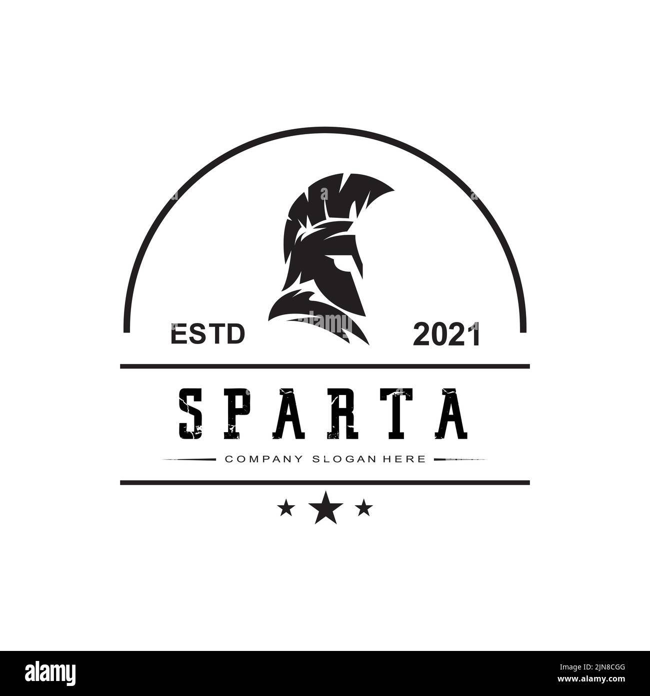 simbolo vettoriale logo spartano casco da guerra Illustrazione Vettoriale