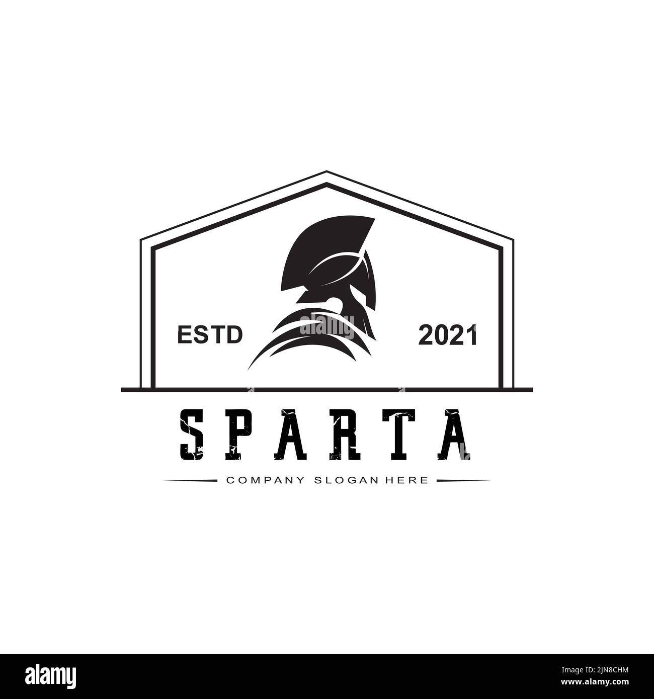 simbolo vettoriale logo spartano casco da guerra Illustrazione Vettoriale