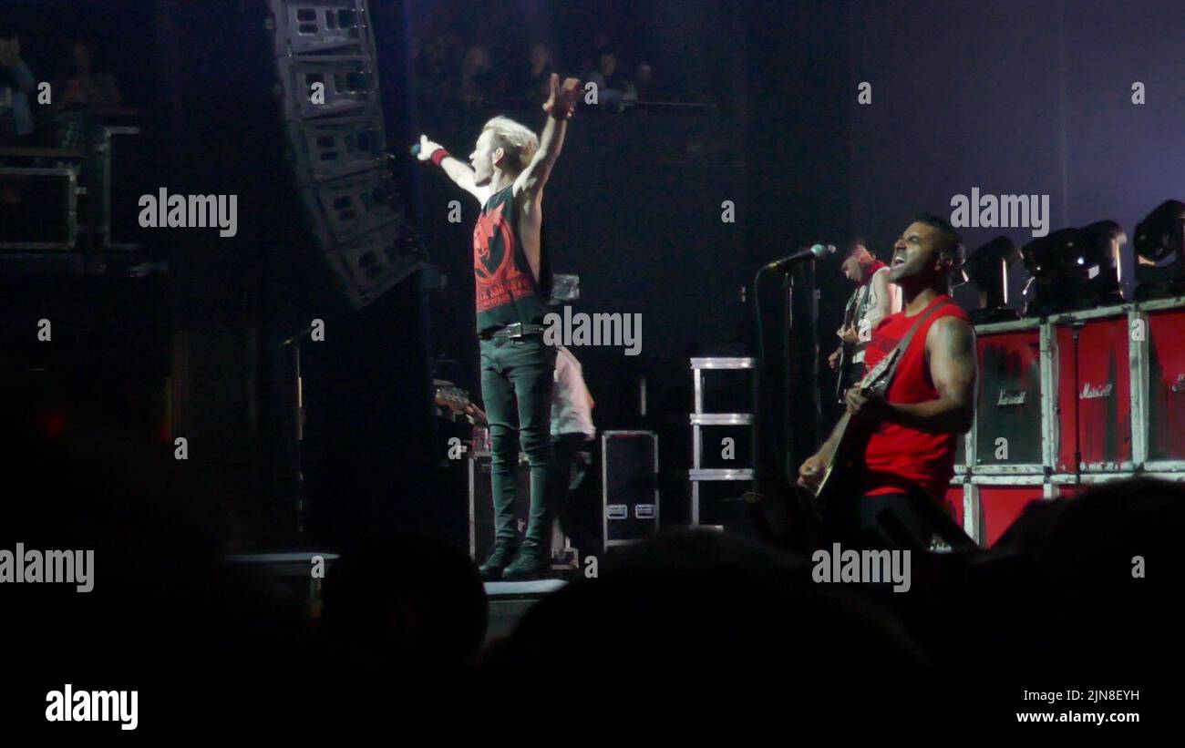 Anaheim, California, Stati Uniti d'America 6th agosto 2022 il cantante/musicista Deryck Whibley e Sum 41 suonano per colpa del Canada Tour alla House of Blues il 6 agosto 2022 ad Anaheim, California, Stati Uniti. Foto di Barry King/Alamy Stock Foto Foto Stock