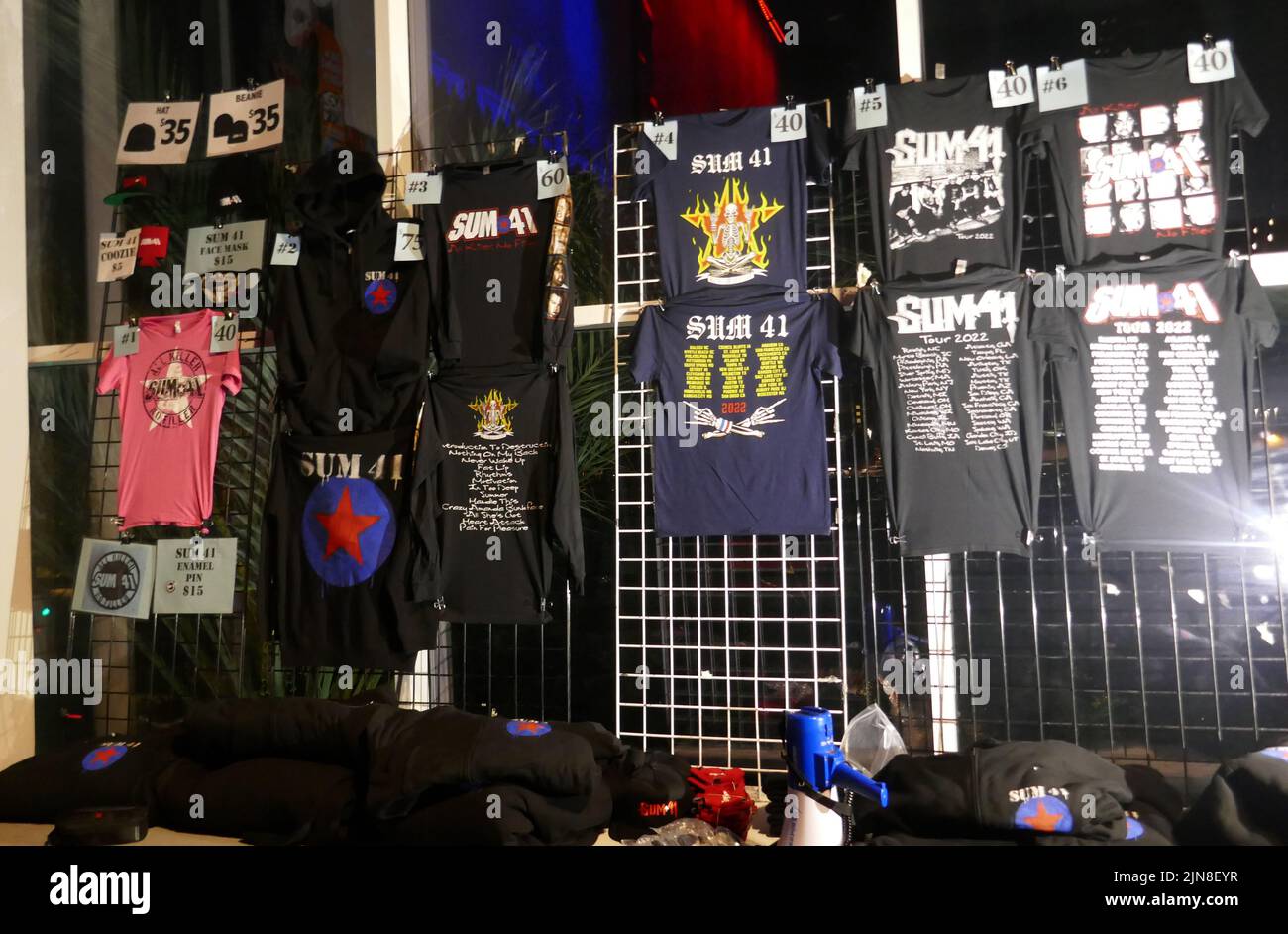 Anaheim, California, Stati Uniti d'America 6th agosto 2022 somma 41 Merchandise sulla colpa Canada Tour alla Casa del Blues il 6 agosto 2022 ad Anaheim, California, Stati Uniti. Foto di Barry King/Alamy Stock Foto Foto Stock