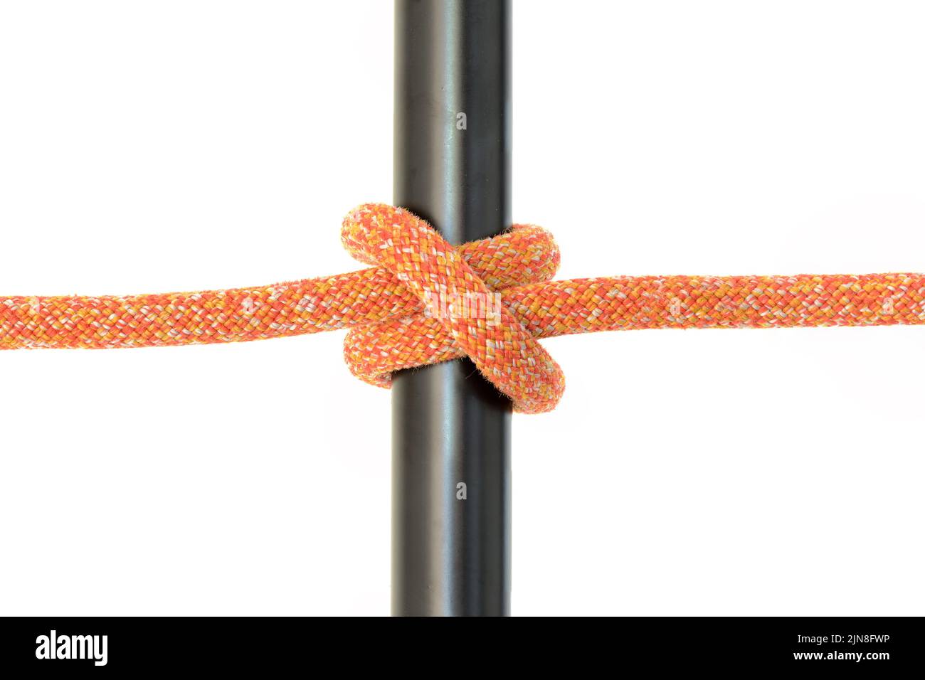 Il gancio a clove è un tipo di nodo. Insieme alla linea intestinale e alla piegatura del foglio, è spesso considerato uno dei nodi più importanti Foto Stock