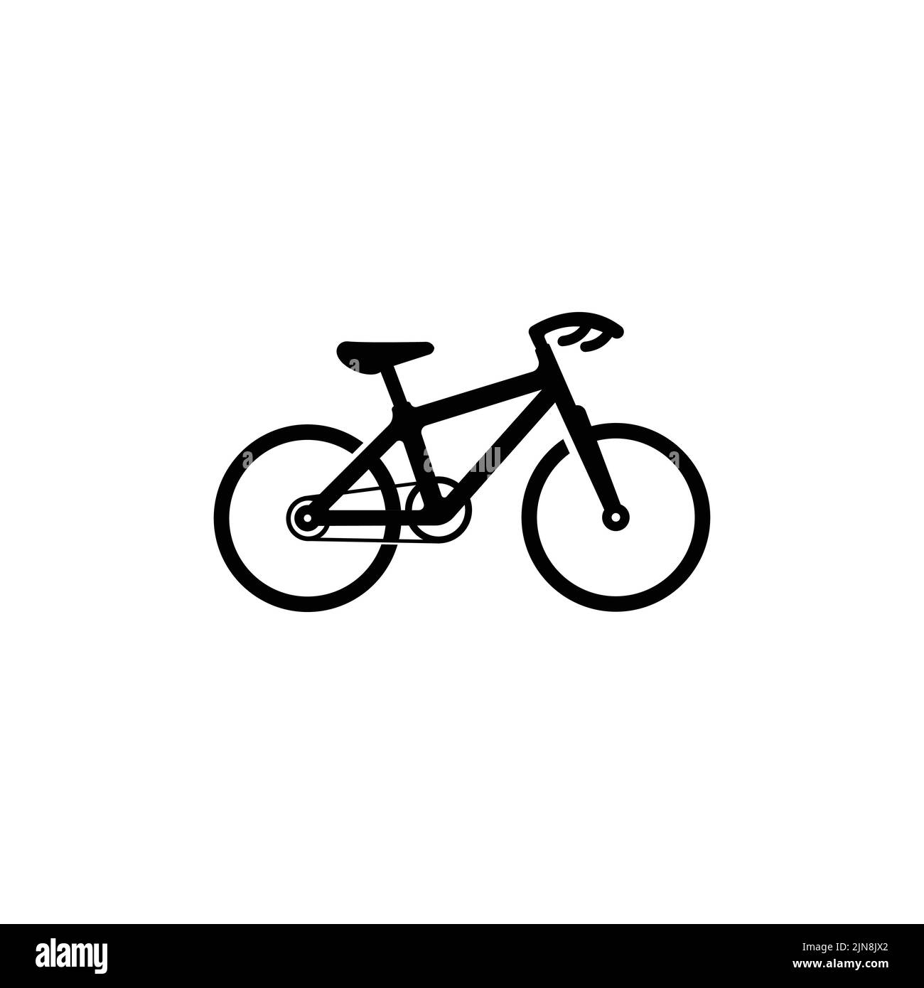 Bike Logo Icon Vector, veicolo per sport, corse, casual, discesa, modello retrò Illustrazione Vettoriale