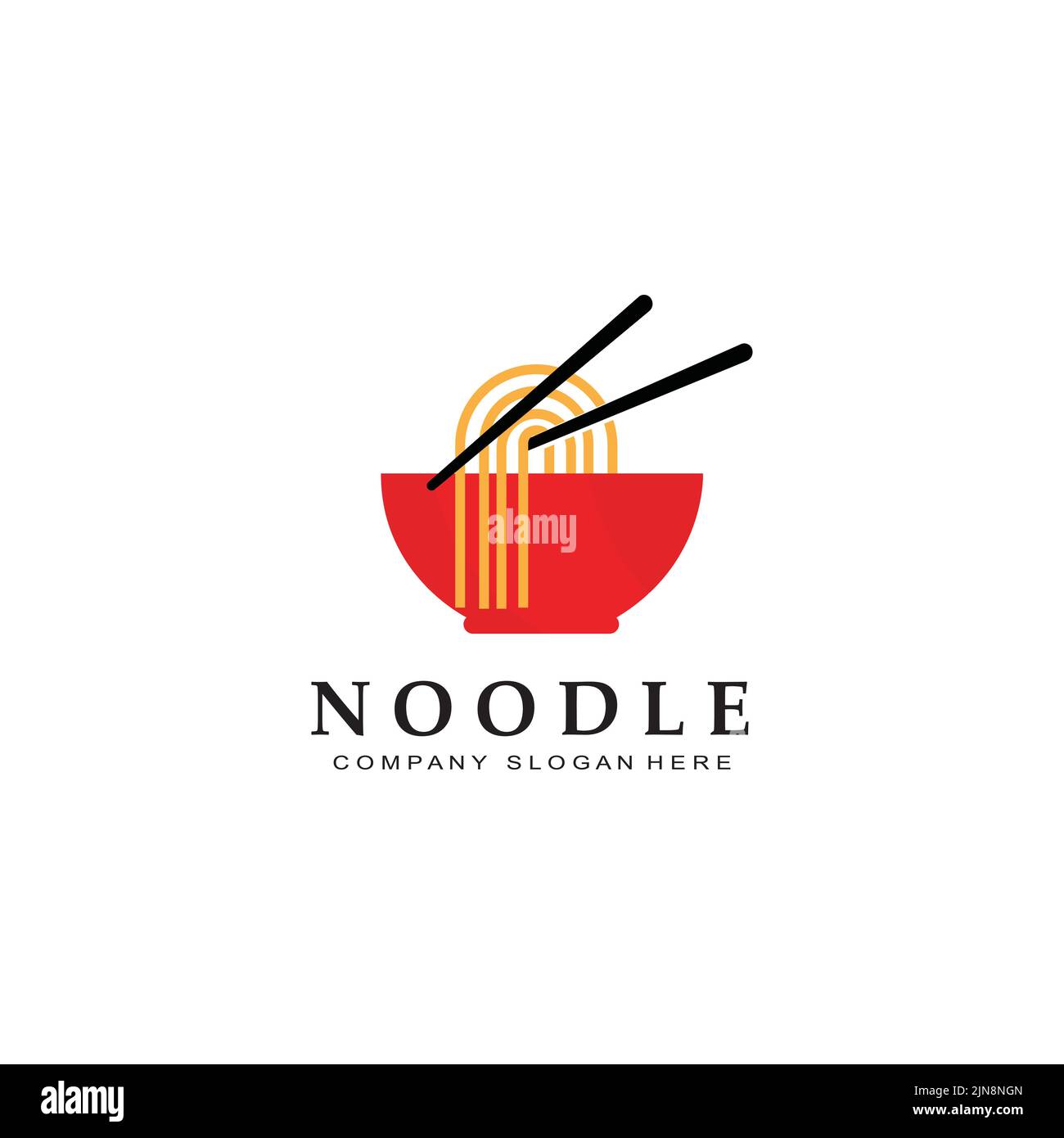 Una collezione di spunti ispirati al logo. Cucina cinese e modello di design ciotola. Illustrazione del concetto retrò Illustrazione Vettoriale