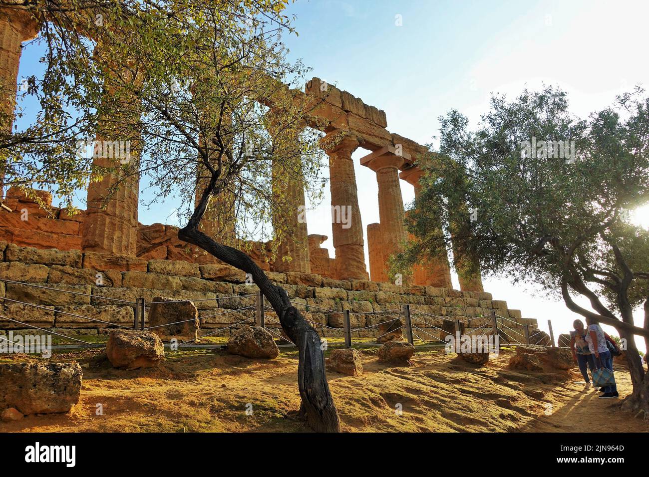 Tempio di Hera Lacinia, Valle dei Templi, Agrigento, Sicilia, Italia, Europa Foto Stock