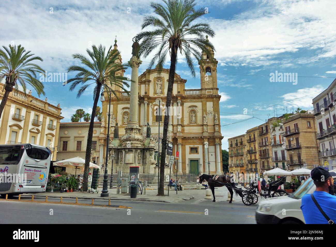 Vecchia palma, Palermo, Sicilia, Italia, Europa Foto Stock