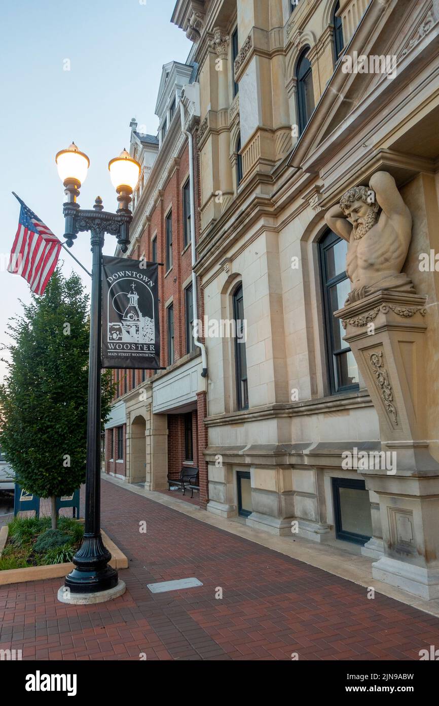 Wayne County Courthouse nel centro di Wooster, Ohio Foto Stock