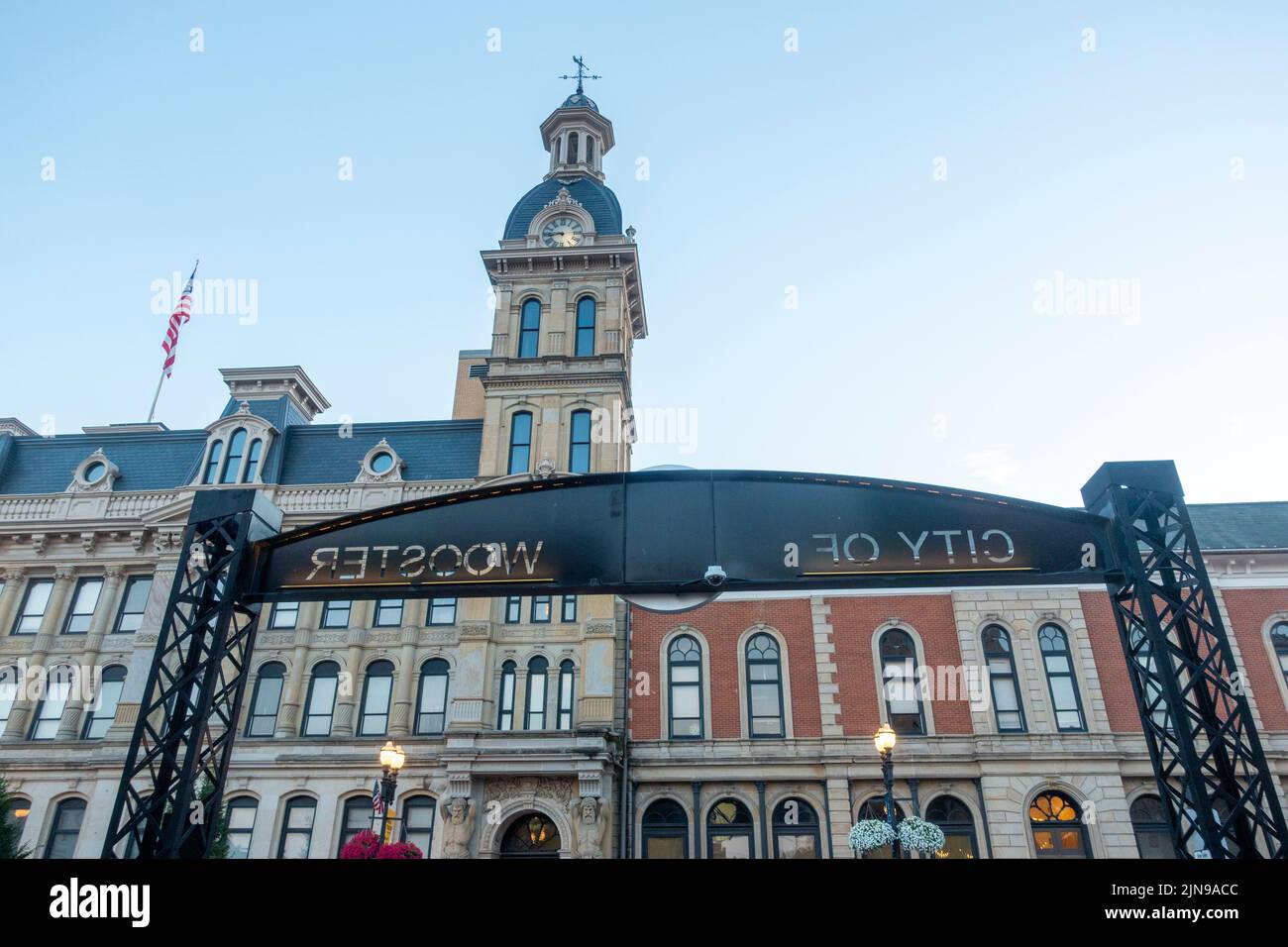 Centro città di Wooster, Ohio, quartiere dello shopping locale Foto Stock