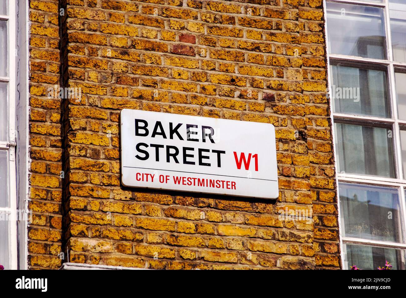 baker Street, london W1 segnaletica stradale su Wall, London, England, UK Foto Stock