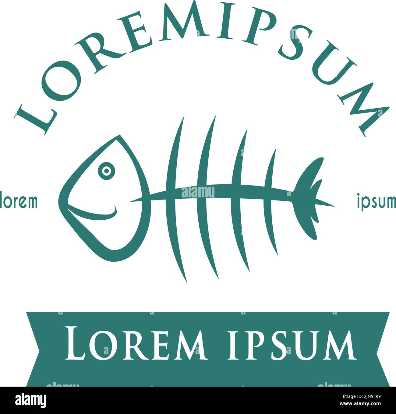 Vector Logo fish Restaurant .Design Template Illustrazione Vettoriale