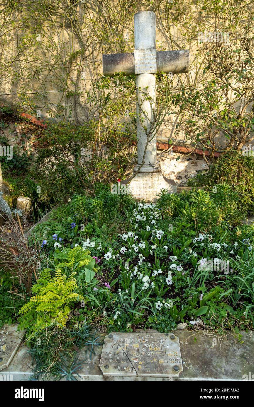 Francia, Eure, Giverny, cimitero di Giverny, Claude Monet tomba pittore // Francia, Eure (27), Giverny, cimetière de Giverny, Tombe du peintre Claude Mon Foto Stock