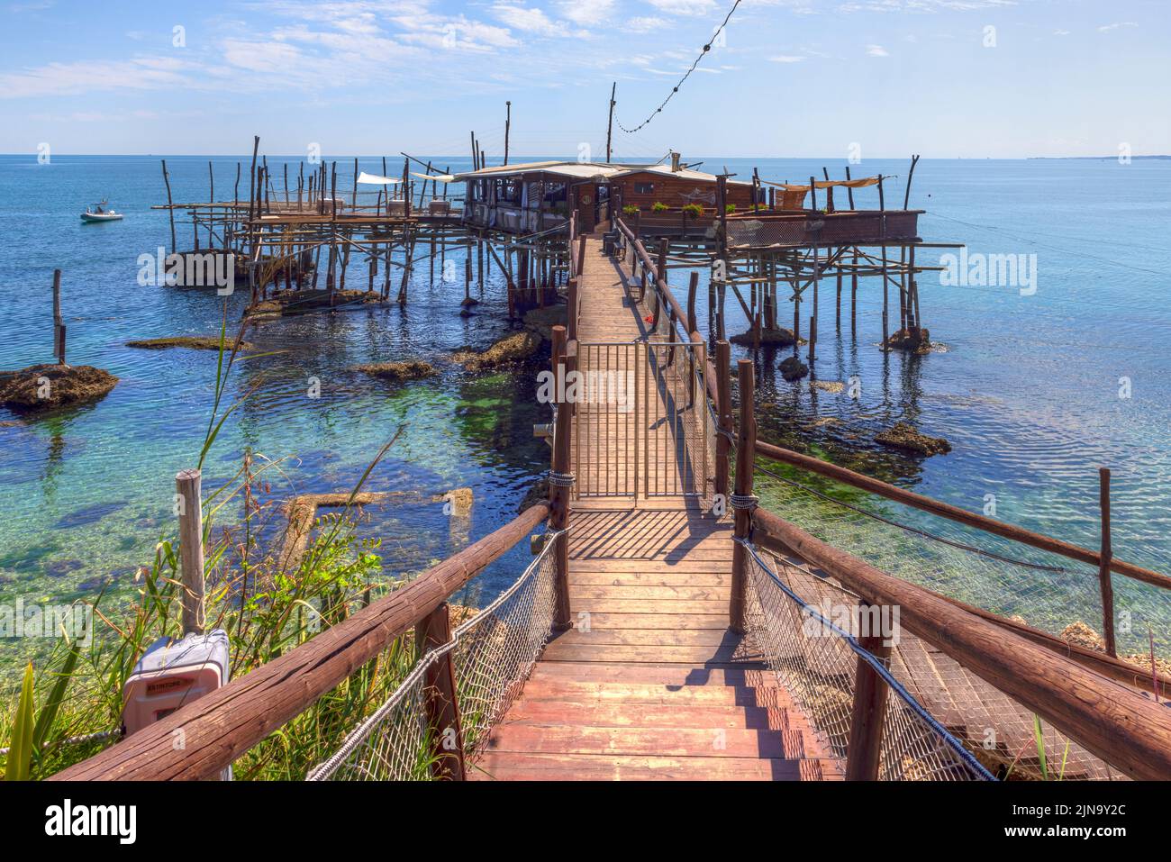 Costa Trabocchi, Chieti, Abruzzo, Italia Foto Stock