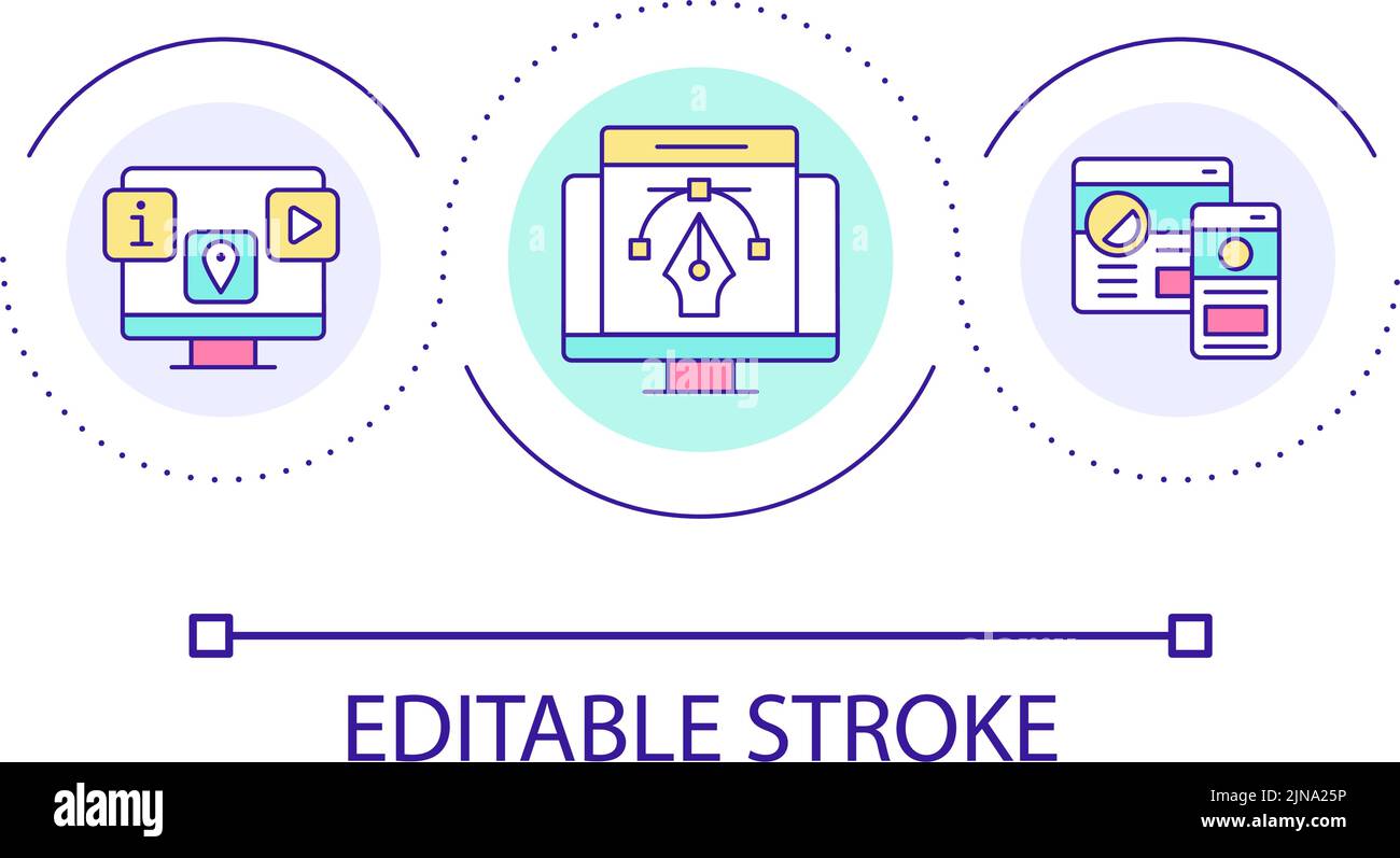 Progettazione di un'icona di concetto di ciclo strategico Illustrazione Vettoriale
