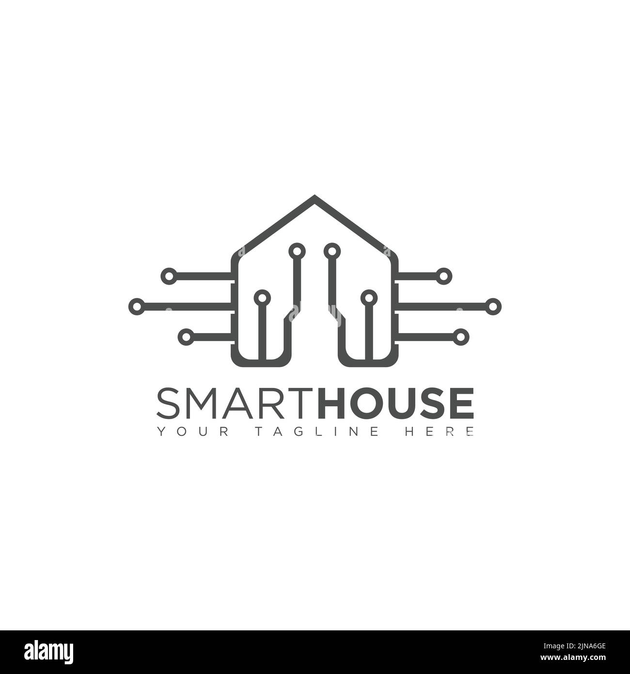 Modello di design con logo Smart House. Semplice illustrazione degli elementi. Può essere utilizzato per Web e dispositivi mobili. Illustrazione Vettoriale