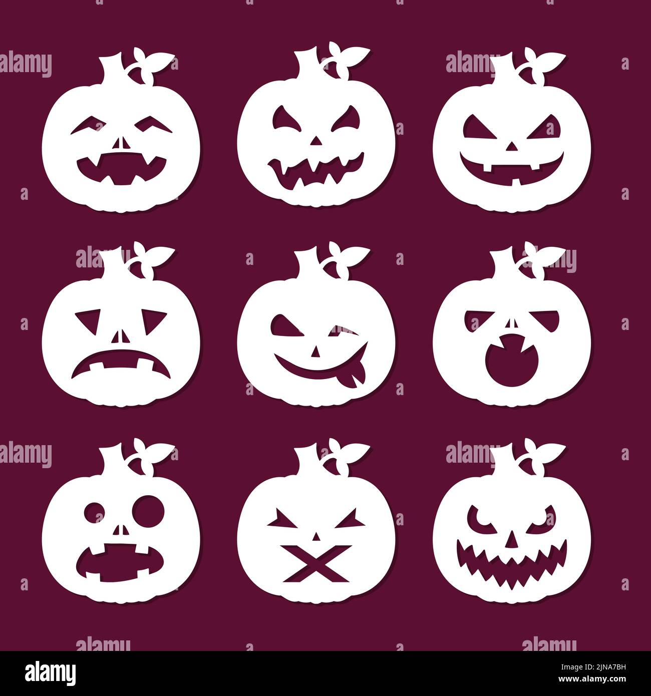 Silhouette di zucche nere. Sfondo banner Halloween con lanterna Jack o. Illustrazione Vettoriale
