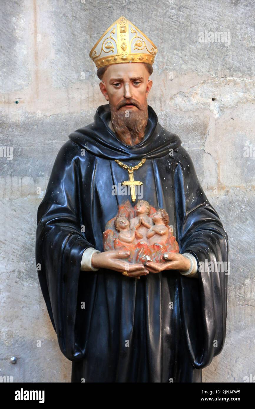 Saint Odilon de Mercoeur (961-1049). Eglise Notre-Dame. Cluny. XIII ème siècle. Cluny. Saône e Loira. Borgogna. Francia. Europa. Foto Stock