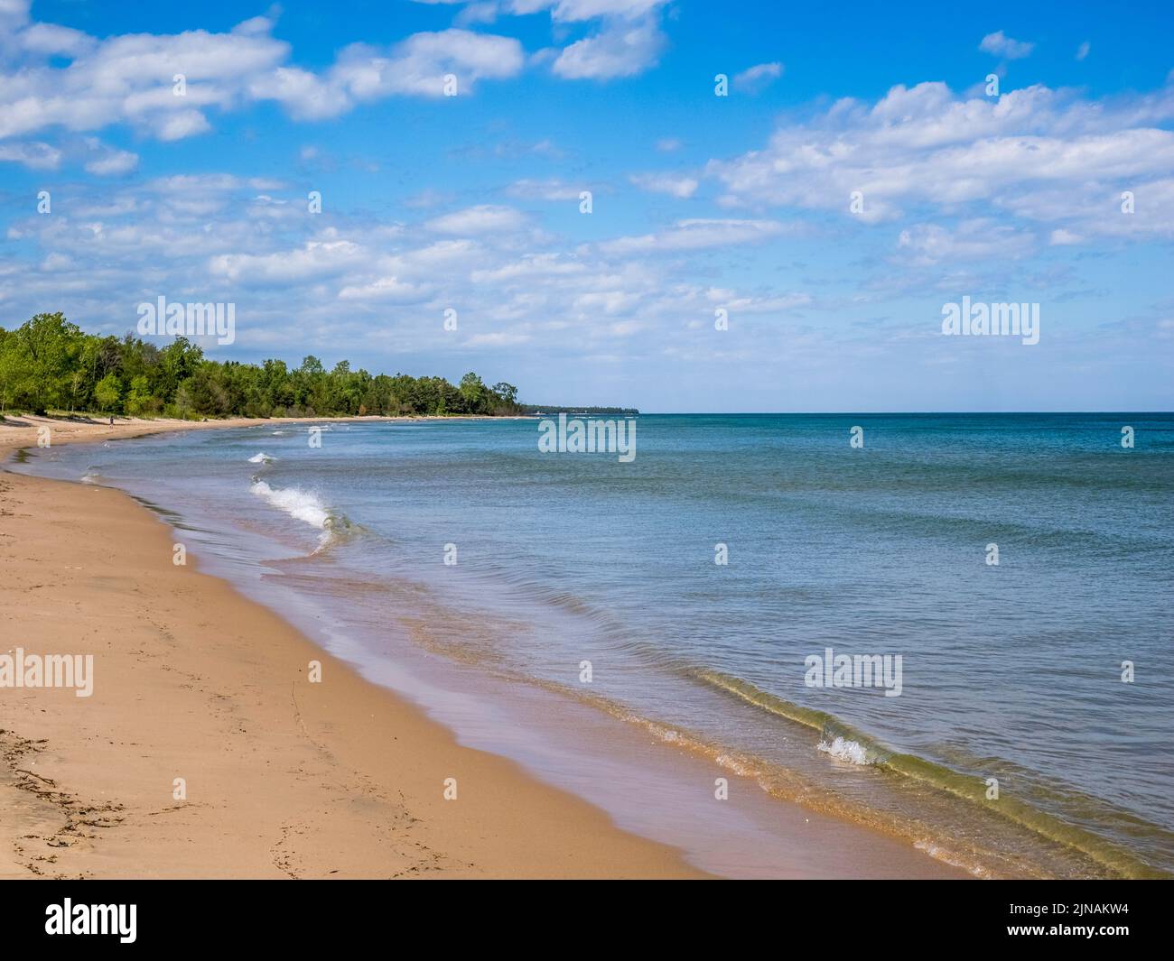 Spiaggia costiera sul lago Michigan a Jacksonport nella Door County Wisconsin USA Foto Stock