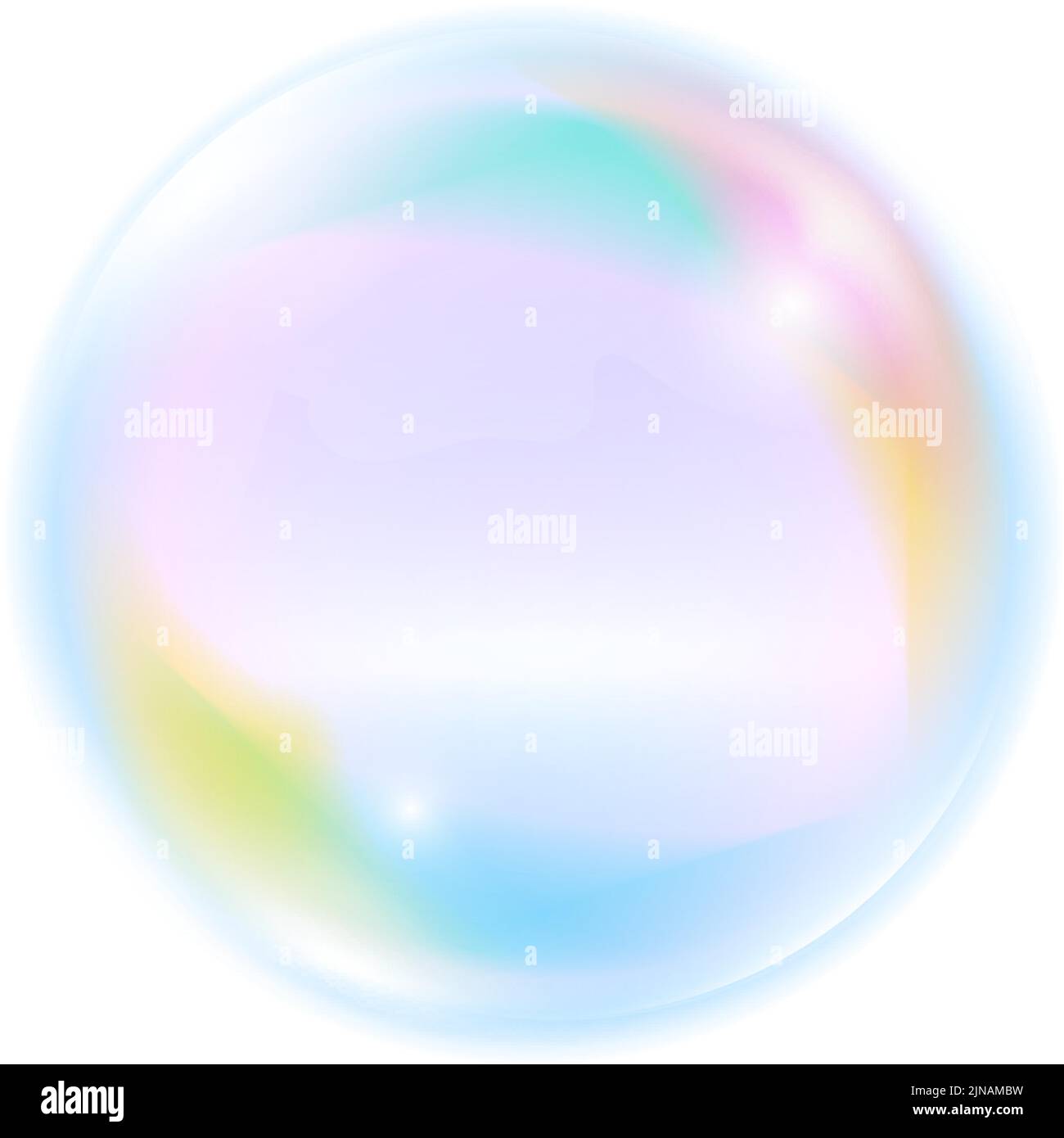 Colore arcobaleno bolla subacquea. Schiuma d'acqua realistica Illustrazione Vettoriale