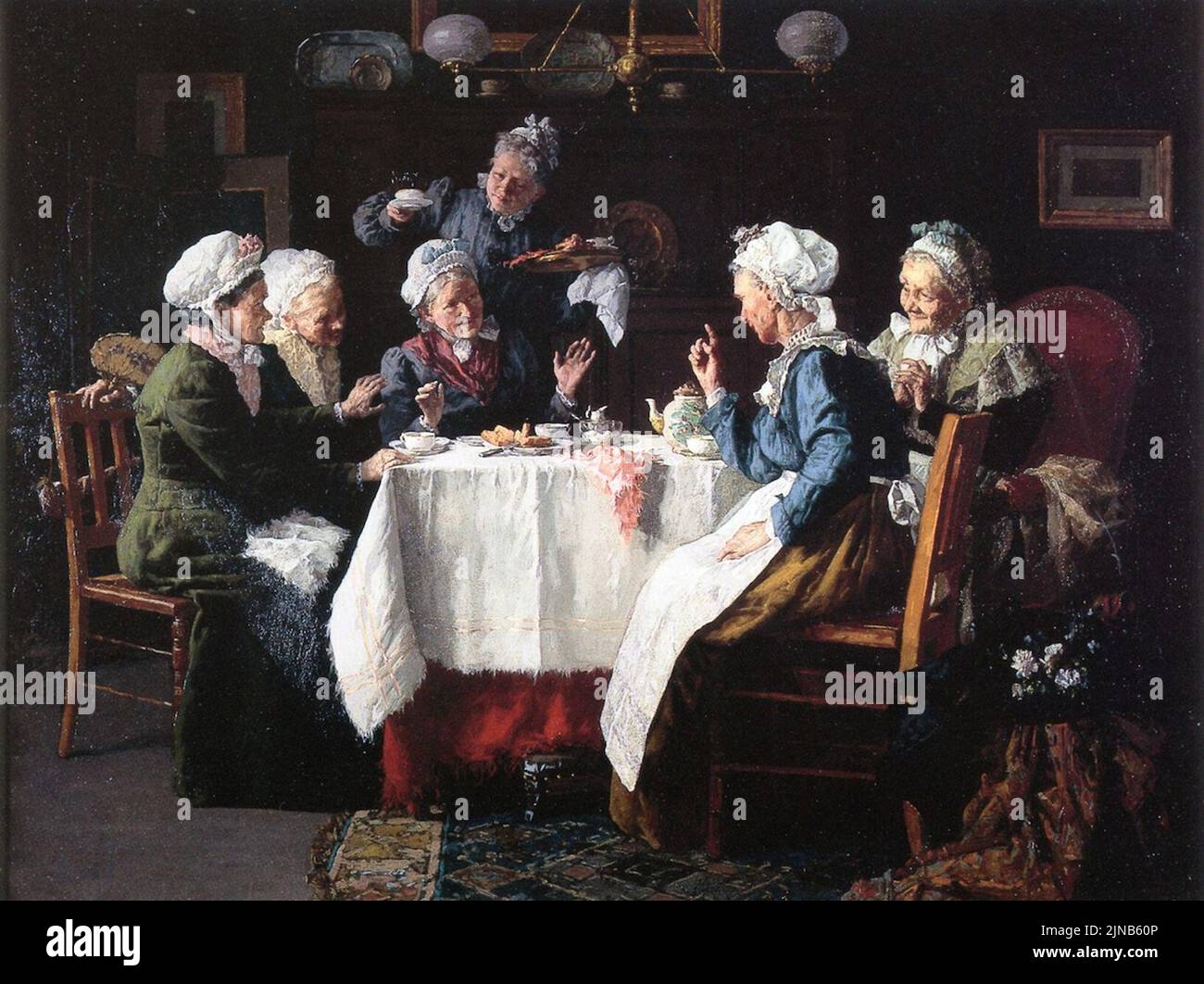 Tea Party (1905) da Luigi Moeller Foto Stock