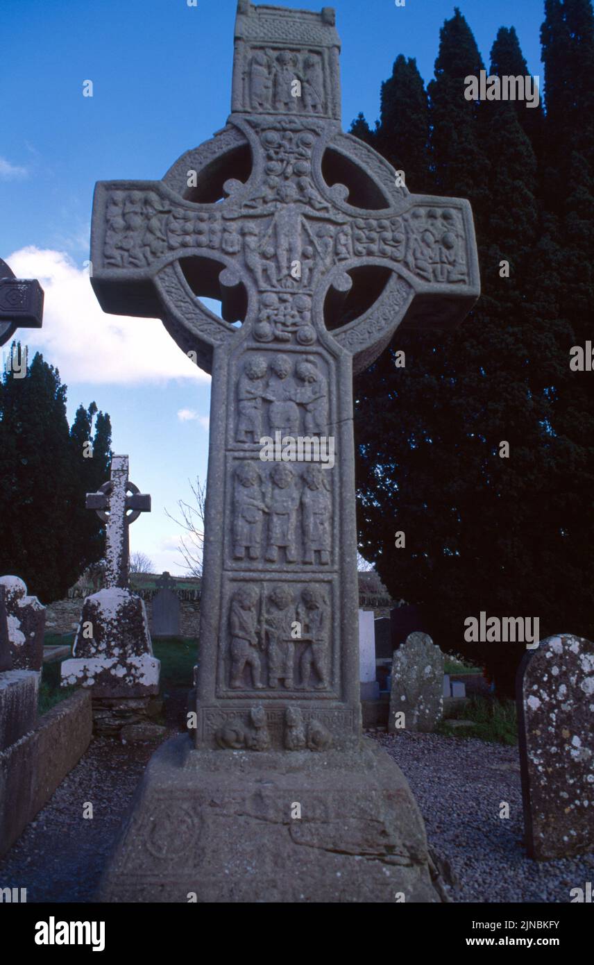 County Louth Irlanda Monasterboice High Cross West Face Foto Stock