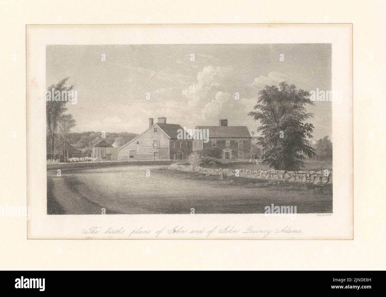 I luoghi di nascita di Giovanni e di Giovanni Quincy Adams Foto Stock