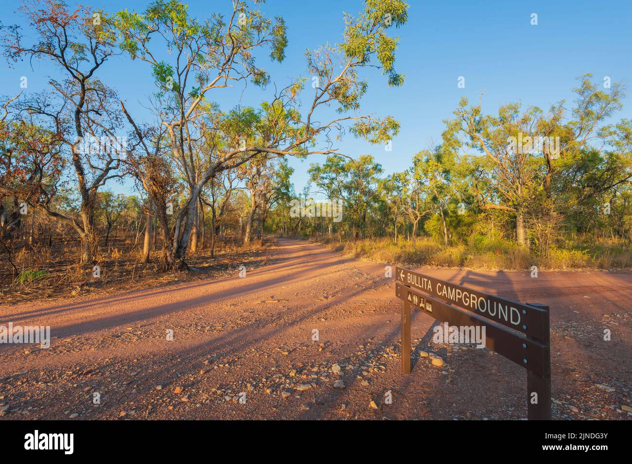 Firma per il remoto campo bush del campeggio Bullita, la storica casa a Judbarra/Gregory National Park, Northern Territory, NT, Australia Foto Stock