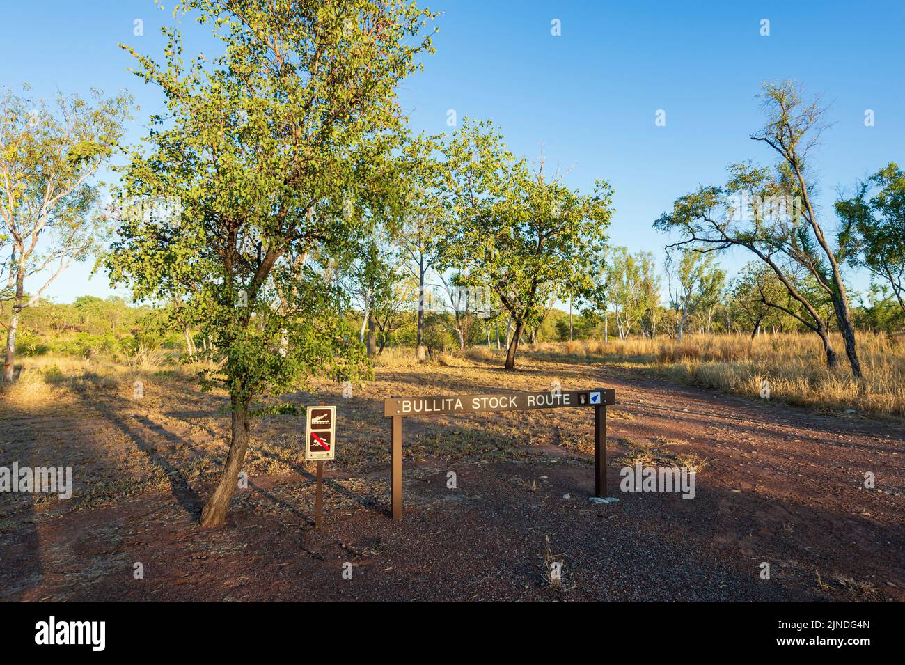 Segui le indicazioni per la Bullita Stock Route, una pista 4WD a Judbarra/Gregory National Park, Northern Territory, NT, Australia Foto Stock