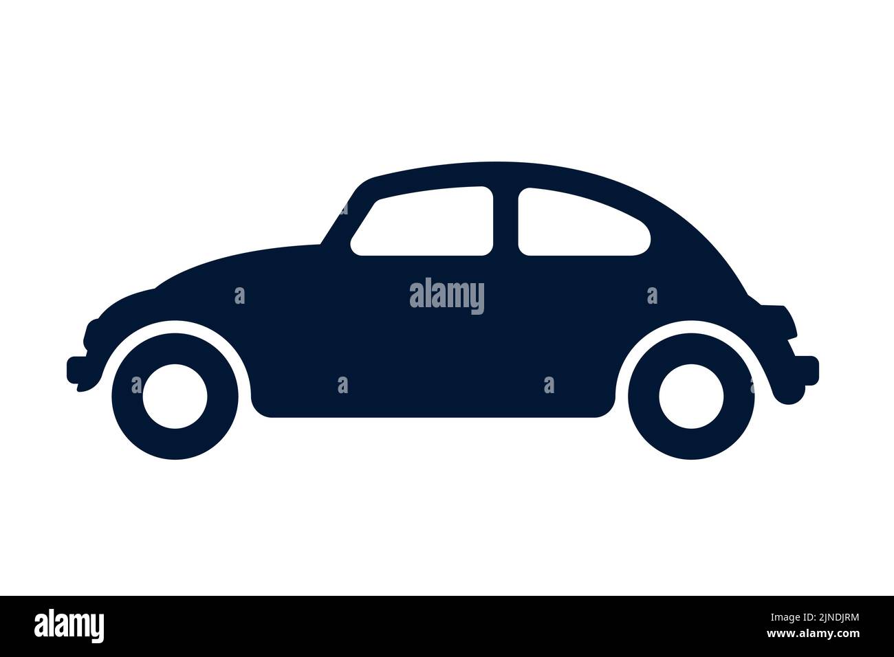 Classica icona auto con coleotteri d'epoca isolata su sfondo bianco - illustrazione vettoriale Illustrazione Vettoriale