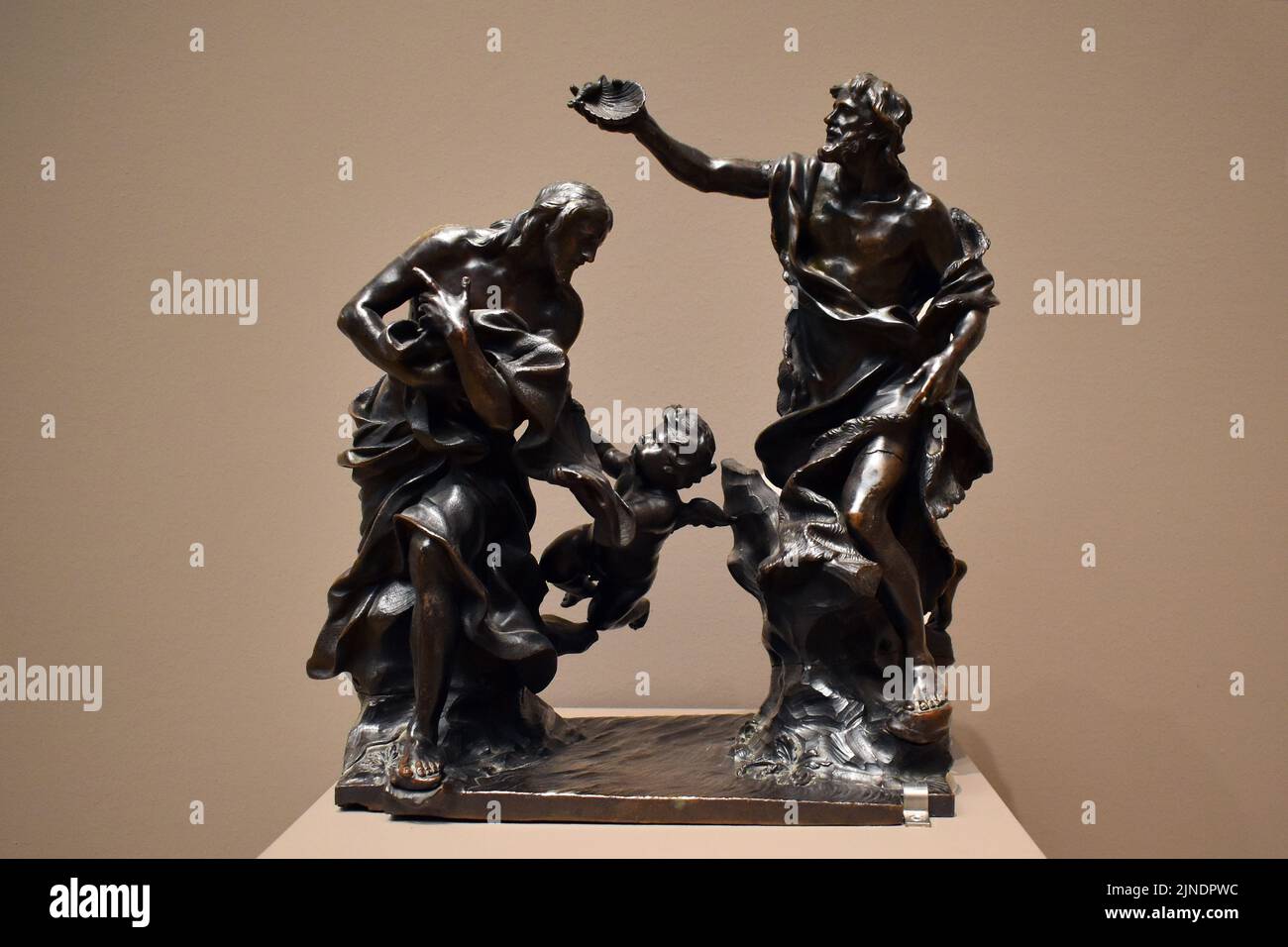 Alessandro Algardi (1602-1654). Italiano, Roma. Bronzo. Il Battesimo di Cristo. Seconda metà del 17th ° secolo. Statens Museum for Kunst. Copenaghen. Foto Stock