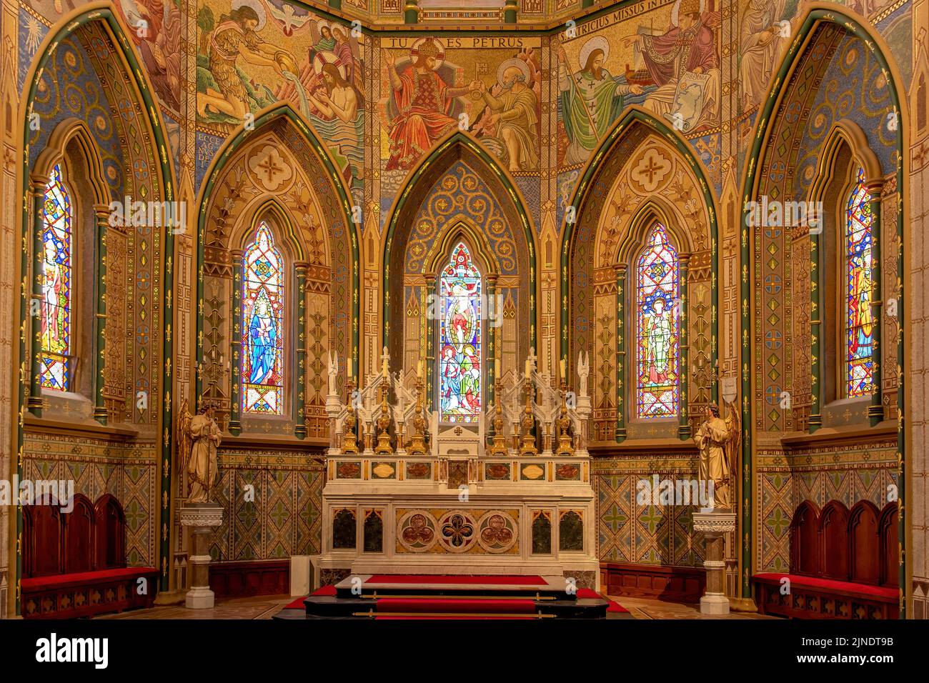 L'altare, la Cattedrale di Santa Maria, Kilkenny, Co. Kilkenny, Irlanda Foto Stock