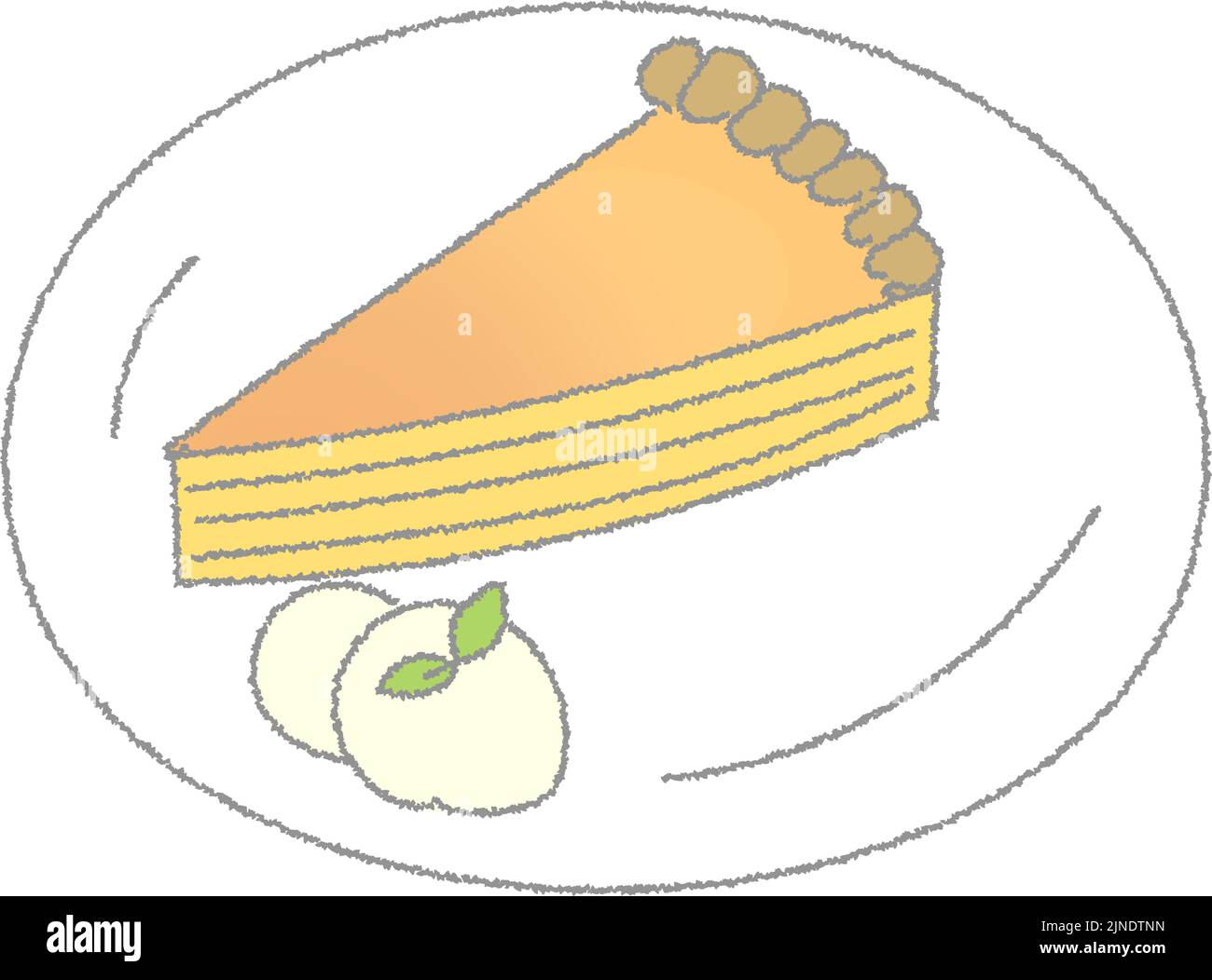 Illustrazione di dolci alimentari crostata di formaggio Illustrazione Vettoriale