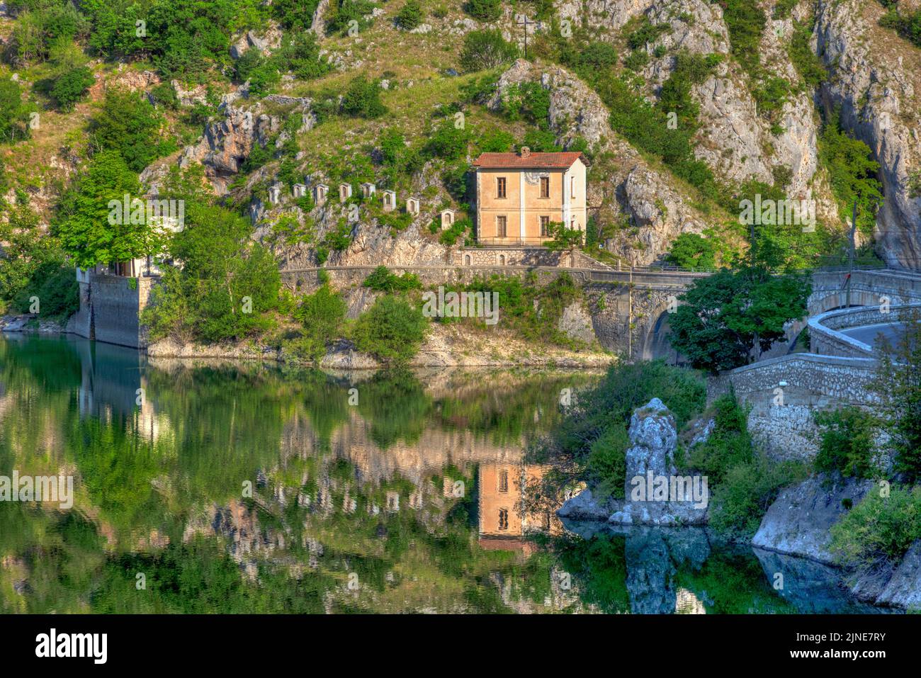 Villalago, Aquila, Abruzzo, Italia Foto Stock