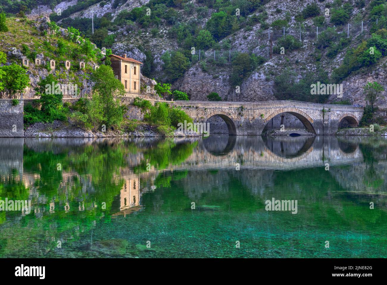 Villalago, Aquila, Abruzzo, Italia Foto Stock